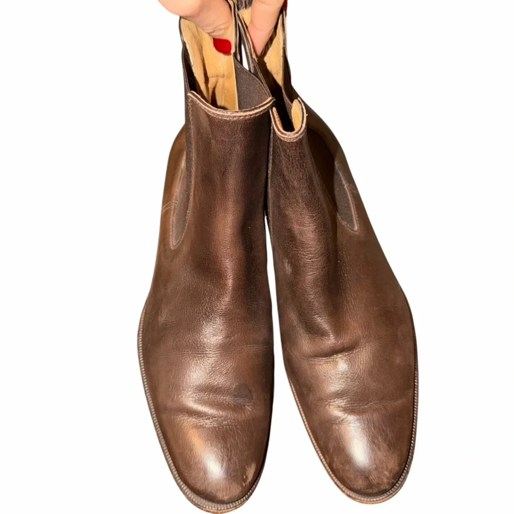 Neiman Marcus Dark Brown‎ Leather Boots ilga women’s size 7.5